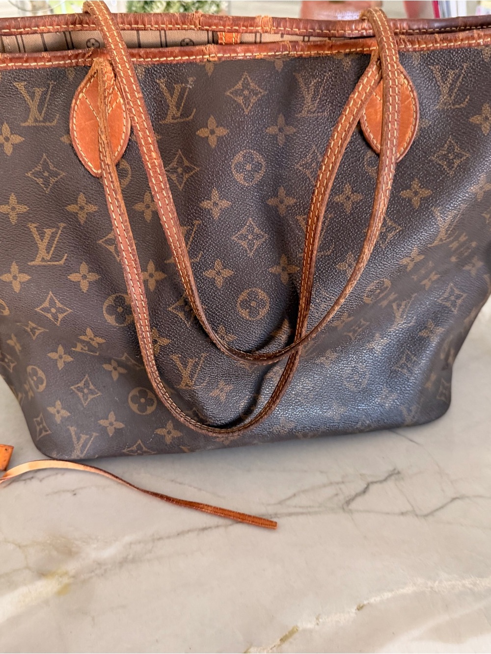 Louis Vuitton Brown Monogram Canvas Tote with Vachetta Trim - Picture 3 of 9
